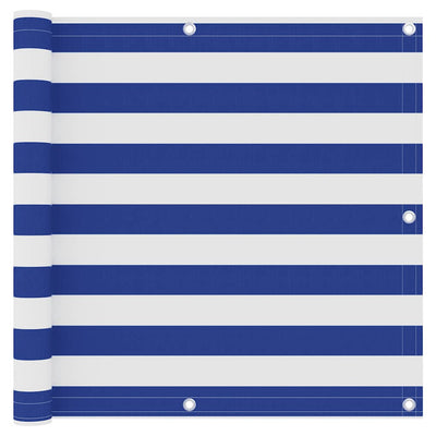 Vidaxl balkonscherm 90x500 cm oxford stof wit en blauw