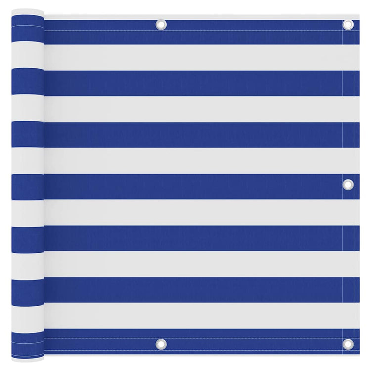 Vidaxl balkonscherm 90x600 cm oxford stof wit en blauw