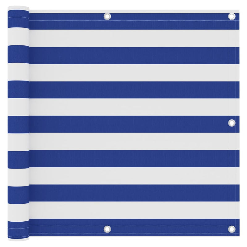 Vidaxl balkonscherm 90x600 cm oxford stof wit en blauw