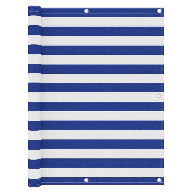 Vidaxl balkonscherm 120x400 cm oxford stof wit en blauw