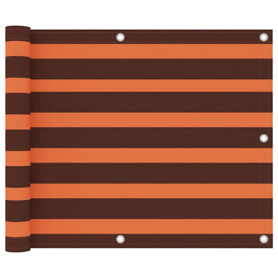 Vidaxl balkonscherm 75x500 cm oxford stof oranje en bruin