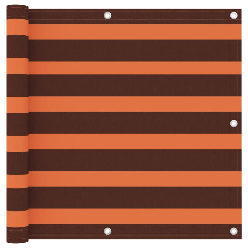 Vidaxl balkonscherm 90x600 cm oxford stof oranje en bruin