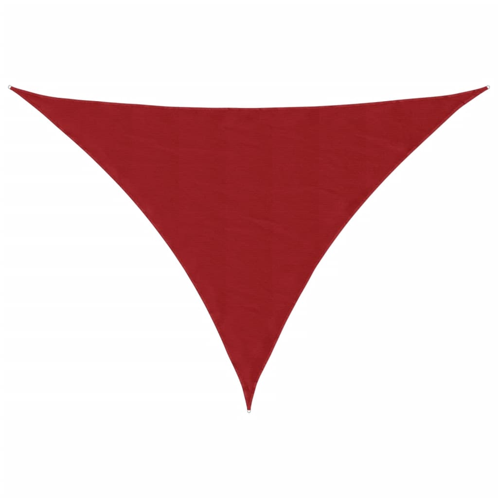 Vidaxl zonnescherm driehoekig 3,5x3,5x4,9 m oxford stof rood