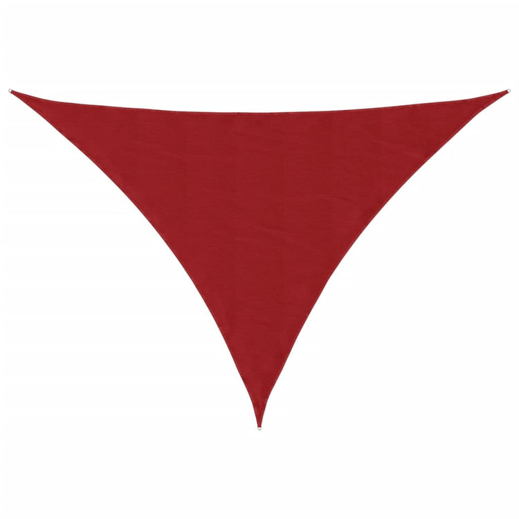 Vidaxl zonnescherm driehoekig 3,5x3,5x4,9 m oxford stof rood