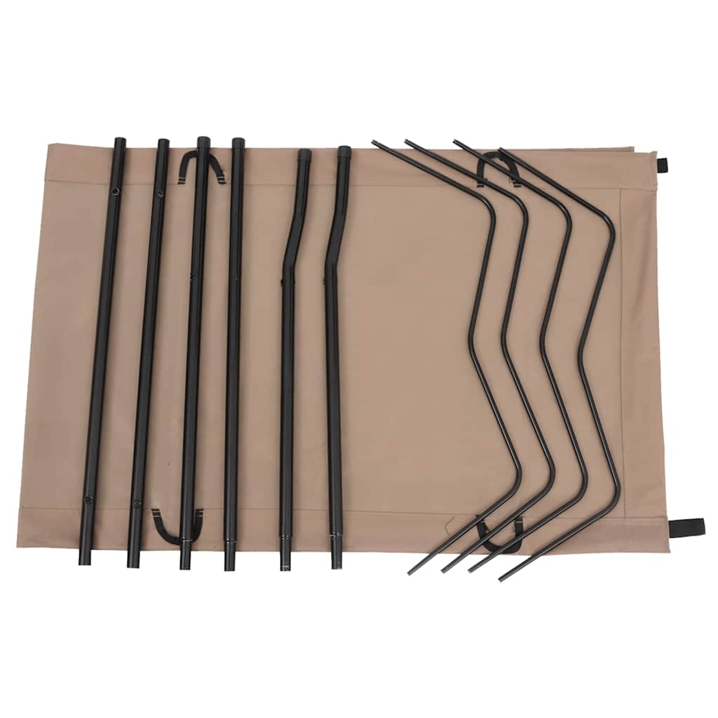 Vidaxl campingbed 180x60x19 cm oxford stof en staal taupe