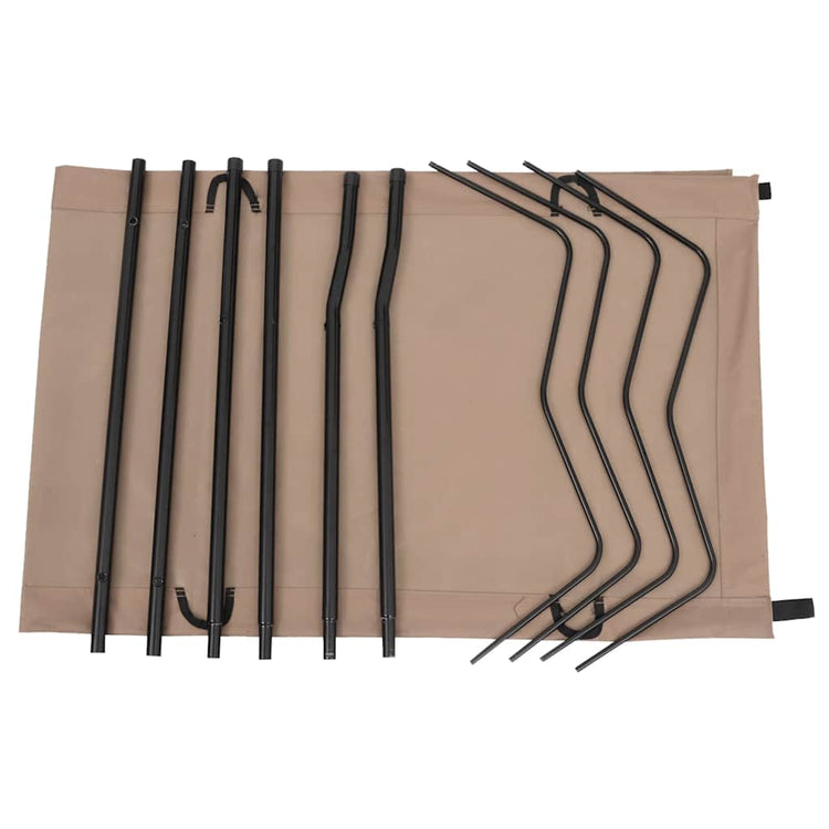 Vidaxl campingbed 180x60x19 cm oxford stof en staal taupe