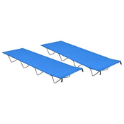 Vidaxl campingbedden 2 st 180x60x19 cm oxford stof en staal blauw - afbeelding 1