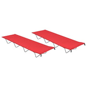 Vidaxl campingbedden 2 st 180x60x19 cm oxford stof en staal rood - afbeelding 1