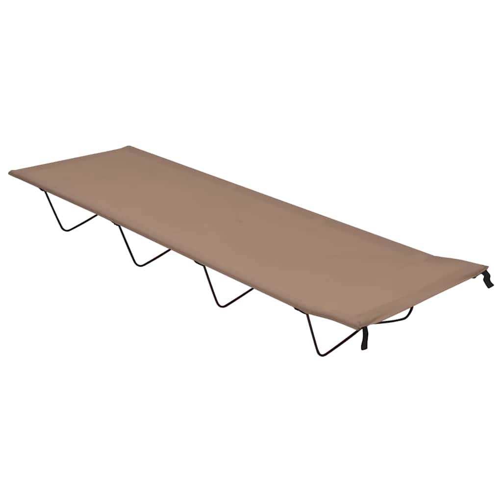 Vidaxl campingbedden 2 st 180x60x19 cm oxford stof en staal taupe