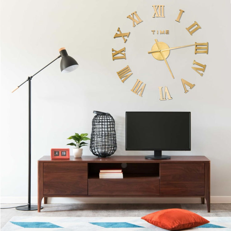 Vidaxl 3d-wandklok modern xxl 100 cm goudkleurig