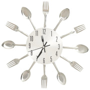 Vidaxl wandklok lepel-en-vork 31 cm aluminium zilverkleurig - afbeelding 2