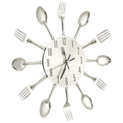 Vidaxl wandklok lepel-en-vork 31 cm aluminium zilverkleurig - afbeelding 3