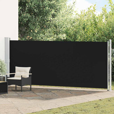 Vidaxl tuinscherm uittrekbaar 600x160 cm zwart