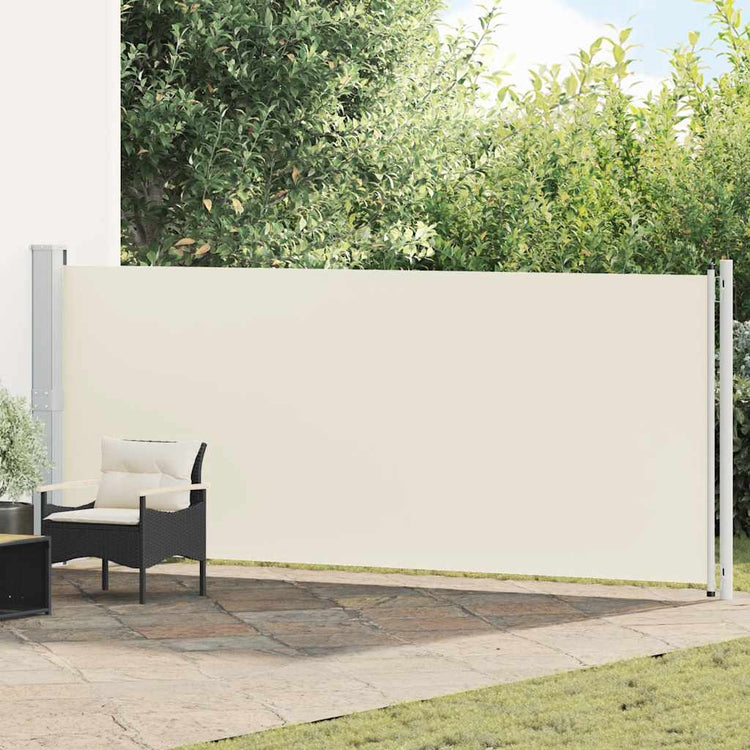 Vidaxl tuinscherm uittrekbaar 614x160 cm crème