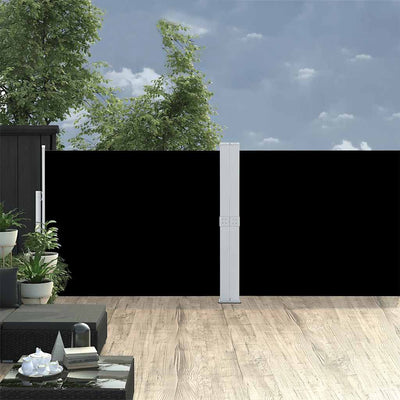 Vidaxl tuinscherm uittrekbaar 140x1200 cm zwart