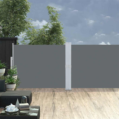 Vidaxl tuinscherm uittrekbaar 140x1200 cm antraciet