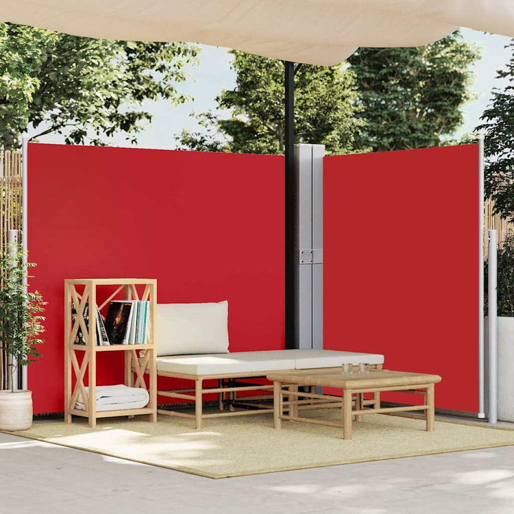 Vidaxl tuinscherm uittrekbaar 170x1200 cm rood
