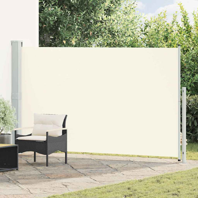 Vidaxl tuinscherm uittrekbaar 180x314 cm crèmekleurig