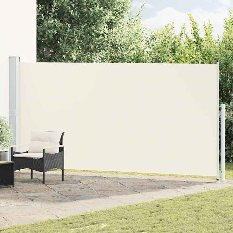 Vidaxl tuinscherm uittrekbaar 180x514 cm crèmekleurig