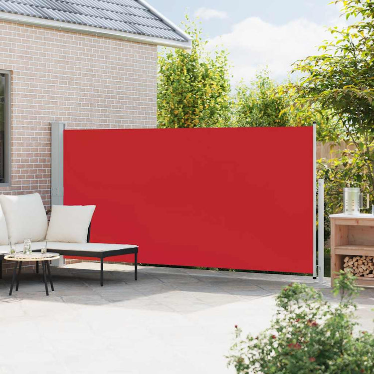 Vidaxl tuinscherm uittrekbaar 180x500 cm rood