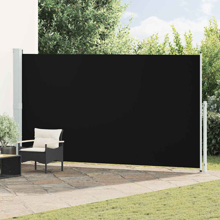 Vidaxl tuinscherm uittrekbaar 200x500 cm zwart
