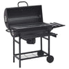 Vidaxl barbecuevat met wielen en schappen 115x85x95 cm staal zwart