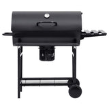 Vidaxl barbecuevat met wielen en schappen 115x85x95 cm staal zwart - afbeelding 3