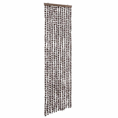 Vidaxl vliegengordijn 56x185 cm chenille bruin en wit