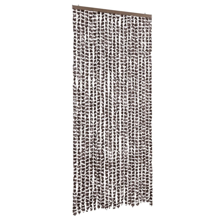 Vidaxl vliegengordijn 90x220 cm chenille bruin en wit