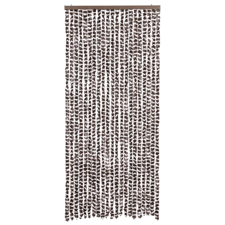 Vidaxl vliegengordijn 90x220 cm chenille bruin en wit
