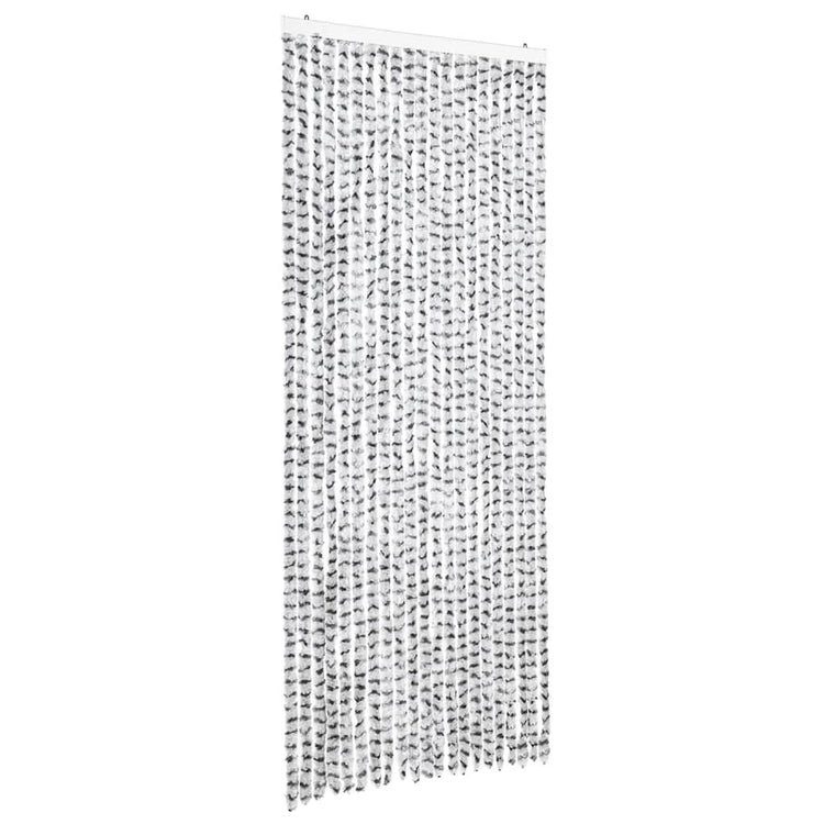 Vidaxl vliegengordijn 90x220 cm chenille licht- en donkergrijs