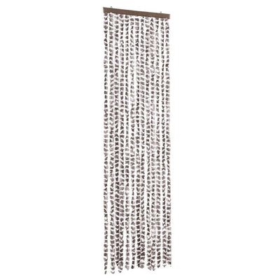 Vidaxl vliegengordijn 56x185 cm chenille taupe en wit