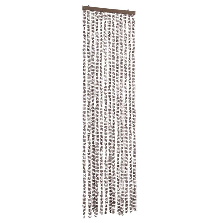 Vidaxl vliegengordijn 56x185 cm chenille taupe en wit