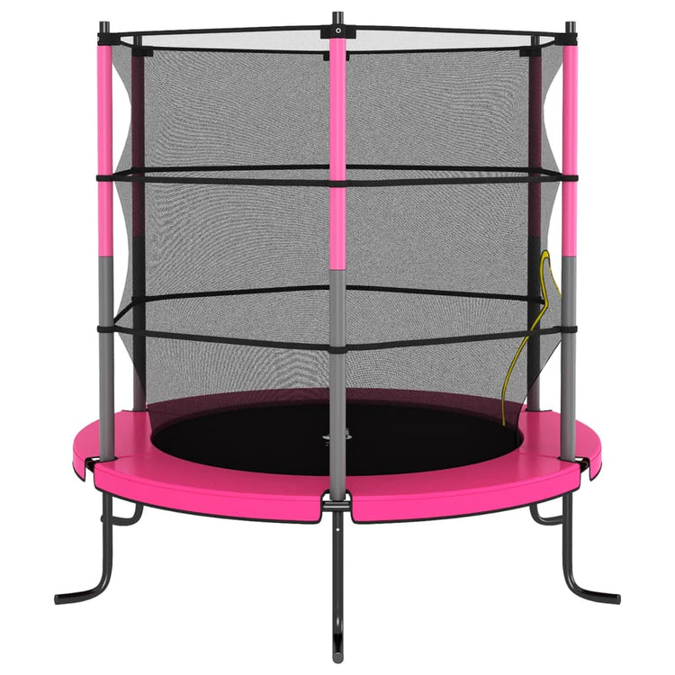 VidaXL Trampoline met veiligheidsnet rond 140x160 cm roze