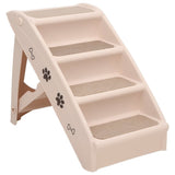 Vidaxl hondentrap inklapbaar 62x40x49,5 cm crème - afbeelding 2