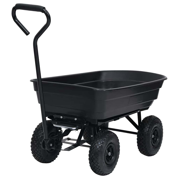Vidaxl tuinkiepwagen 300 kg 75 l zwart