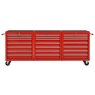 VidaXL Gereedschapswagen met 21 lades staal rood