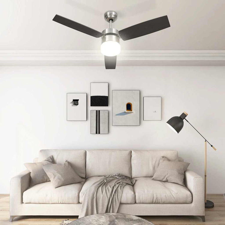 Vidaxl plafondventilator met lamp afstandsbediening 108 cm donkerbruin