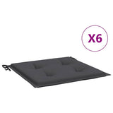 Vidaxl tuinstoelkussens 6 st 40x40x3 cm oxford stof antracietkleurig - afbeelding 2
