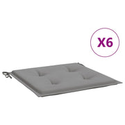 Vidaxl tuinstoelkussens 6 st 40x40x3 cm oxford stof grijs - afbeelding 2