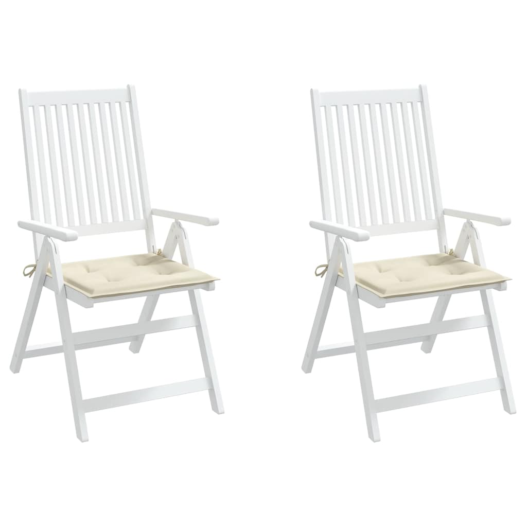 Vidaxl tuinstoelkussens 2 st 40x40x3 cm oxford stof crèmekleurig