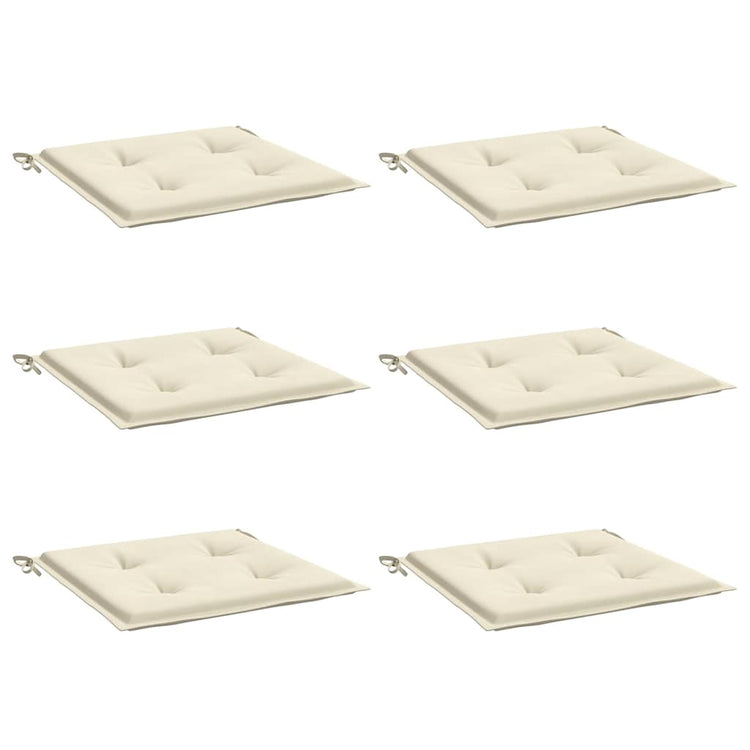 Vidaxl tuinstoelkussens 6 st 40x40x3 cm oxford stof crèmekleurig