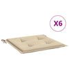 Vidaxl tuinstoelkussens 6 st 40x40x4 cm oxford stof beige