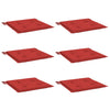 Vidaxl tuinstoelkussens 6 st 40x40x4 cm oxford stof rood