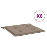 Vidaxl tuinstoelkussens 6 st 40x40x3 cm oxford stof taupe - afbeelding 2