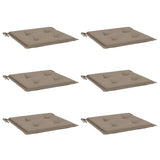Vidaxl tuinstoelkussens 6 st 40x40x3 cm oxford stof taupe - afbeelding 3