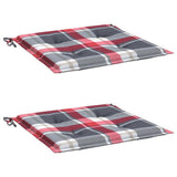 Vidaxl tuinstoelkussens 2 st 40x40x4 cm oxford stof ruitpatroon rood - afbeelding 3