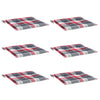 Vidaxl tuinstoelkussens 6 st 40x40x4 cm oxford stof ruitpatroon rood