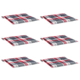 Vidaxl tuinstoelkussens 6 st 40x40x3 cm oxford stof ruitpatroon rood - afbeelding 3