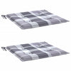 Vidaxl tuinstoelkussens 2 st 40x40x4 cm oxford stof ruitpatroon grijs